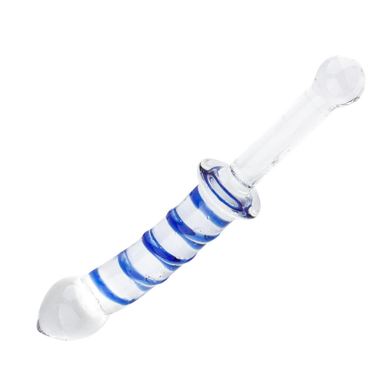 Glass Double-Ended Dildo, Manual Anal Beads & G-spot Wand, Red Crystal Design — detail image 17