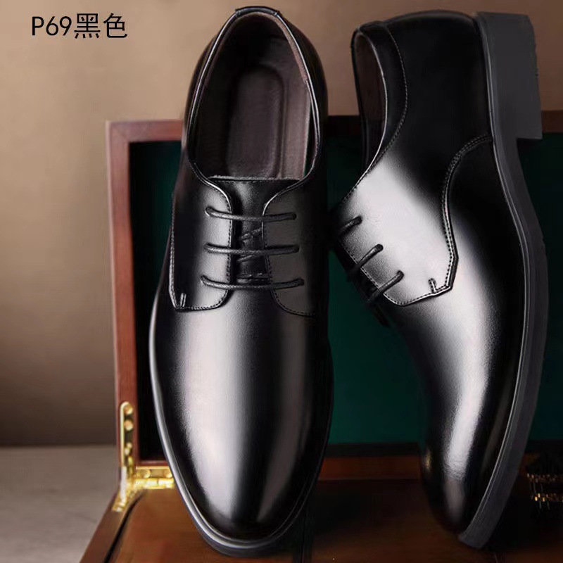 Leather Men's Summer Open-Cell Breathable Plus Size Business Formal Hiking Shoes with Hollowed Out Design and Insoles for Men