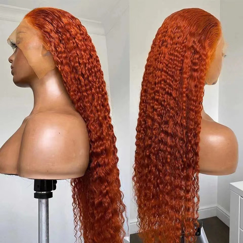 Peruca lace front cabelo humano laranja estilo completo_voghion.com