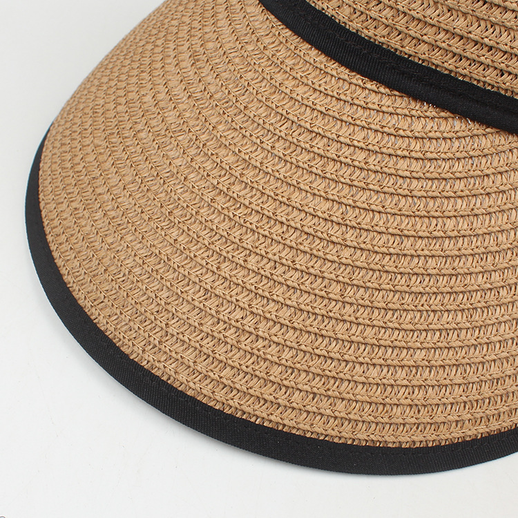 أزياء واقية من الشمس قابلة للطي مطرزة حرف K قبعة من القش display picture 3