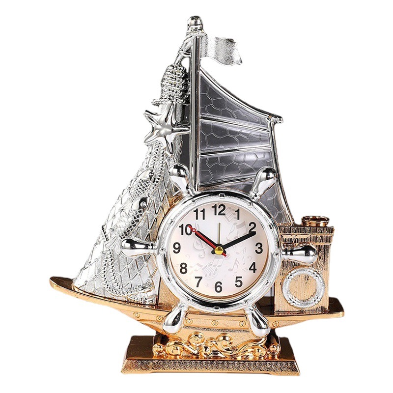 Reloj decorativo de escritorio estilo mediterráneo, diseño suave tipo vela, reloj de noche con portalápiz, regalo para estudiantes