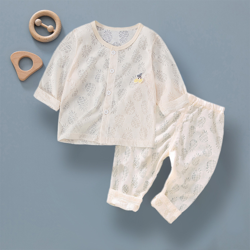 Bebé aire acondicionado ropa traje fino pijamas de verano inicio desgaste
