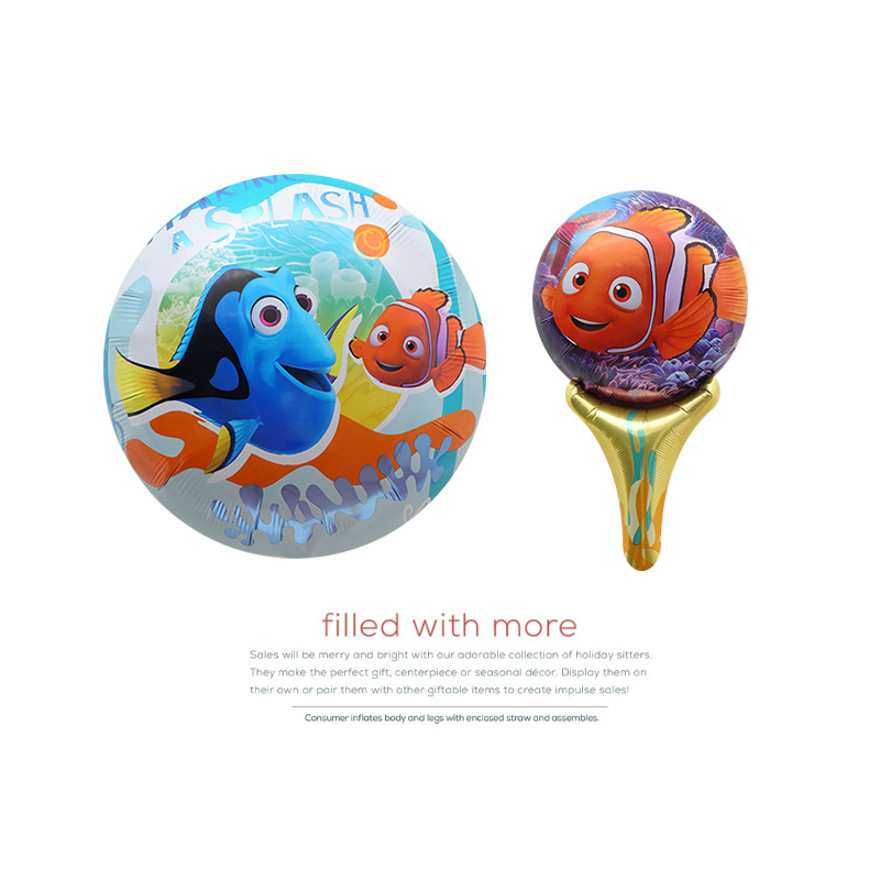 派对布置道具玩具汽球海底总动员多莉尼莫图案卡通铝膜气球打击棒