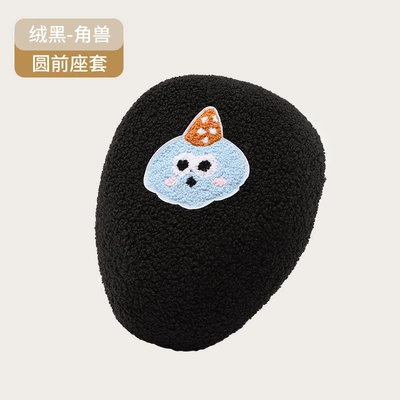 Warm, Comfortable and Cute Corgi Simple – Motorcycle cushion - velvet-black-unicorn-round-front-seat-cover