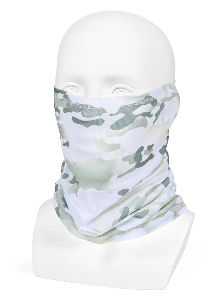 Pañuelo de seda de camuflaje para casco, pañuelo para la cabeza para pesca al aire libre, máscara de protección solar para el cuello de verano, transpirable para ciclismo y deportes.