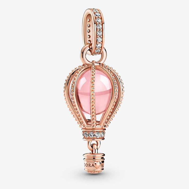 闪耀粉色热气球吊饰