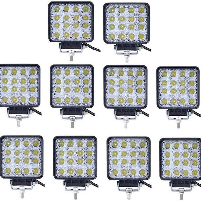 Automóvil LED lámpara de trabajo cuadrada 16 lámpara 48W lámpara auxiliar transformar faro de motocicleta foco de lámpara de vehículo todoterreno image 5