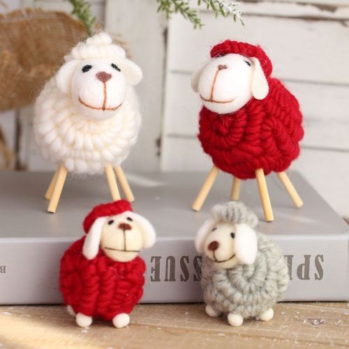 Christmas scene decoration props tree ornaments felt desk ornaments DIY material pack creative hanging accessories