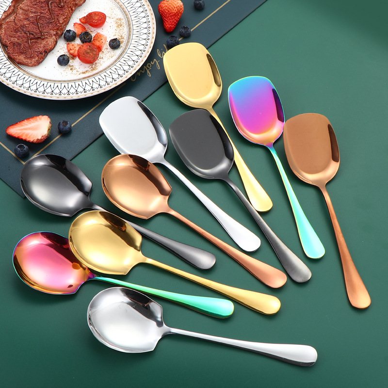 Cuchara de pala pública de acero inoxidable Cuchara de cocina de cocina autoorganizado de restaurante de hotel Cuchara de servicio Cuchara de cocina de cocina Cuchara pública de cocina