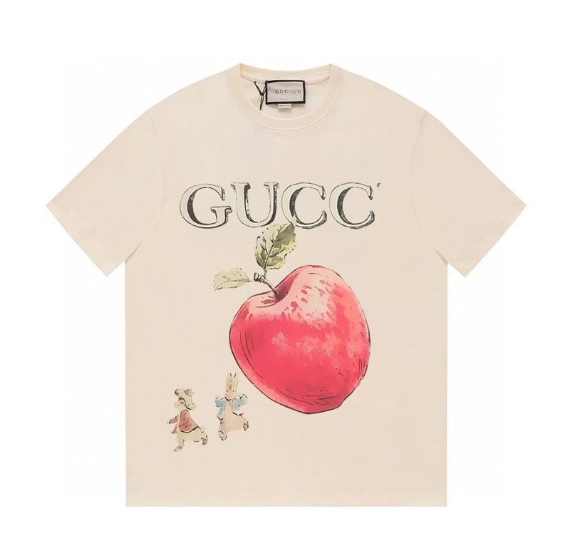 クロスボーダーハイエンド古GUハイバージョン25SS新作楽しいピーターラビットシリーズプリント半袖Tシャツカップルスタイル|undefined