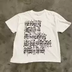 Boasready New American Summer Short-Sleeved Retro Printed Loose Round Neck Versatile Casual Letter Printed T-Shirt