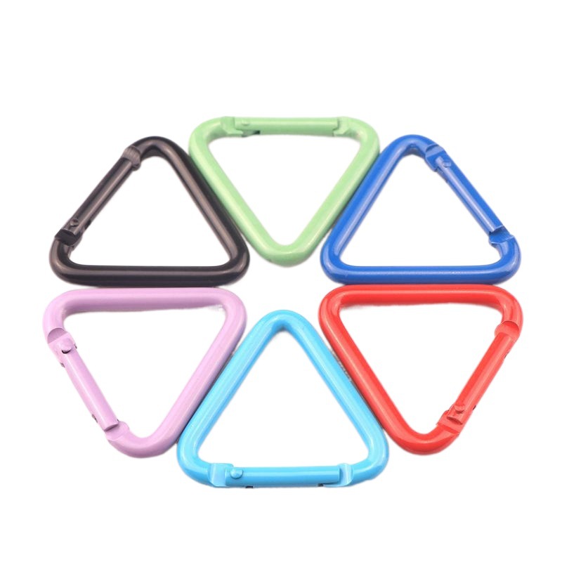 Manufacturer Wholesale No. 5 Triangular Carabiner Colorfulful Small Backpack Hanging Buckle DIY Kidsren's Clothing Outdoor Jewelry Accessories