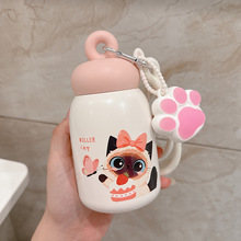 迪乐贝尔保温杯女高颜值可爱猫咪便携小巧学生儿童316不锈钢水杯
