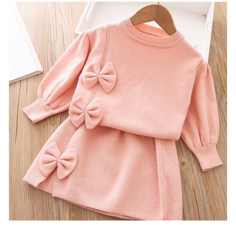 Completo due pezzi in maglia per bambina moda autunno bimbi_voghion.com