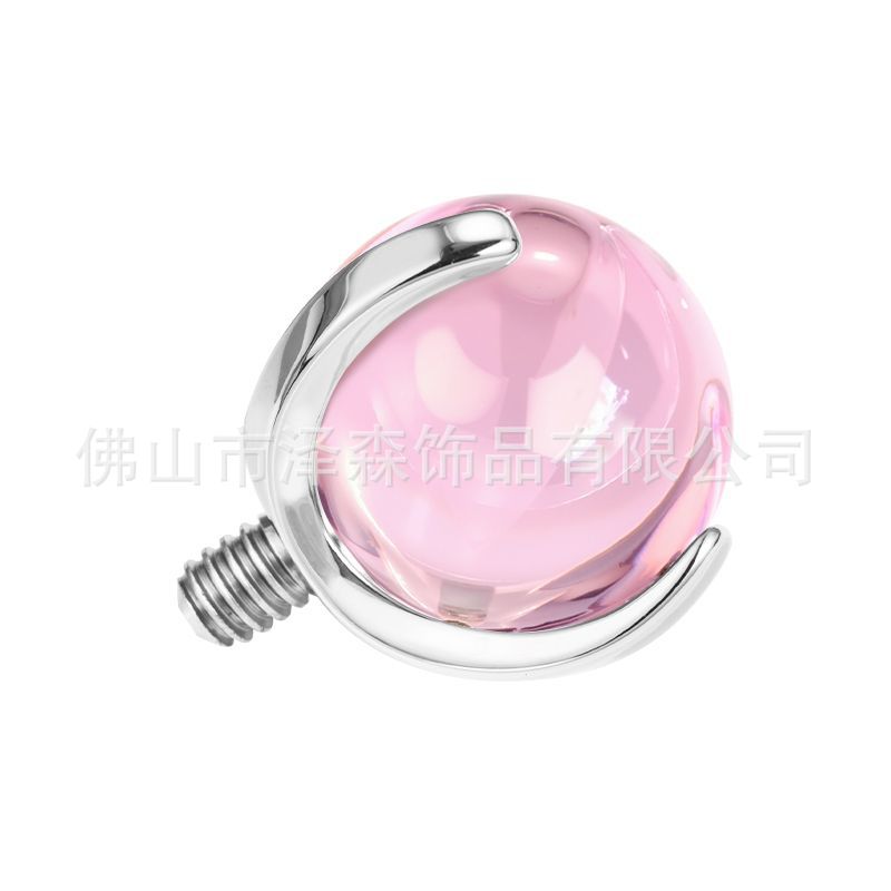 F136 Titanium Alloy Three-Claw Zircon Ball Labret Stud Lip Tongue Ear Nose Piercing Jewelry detail image 12