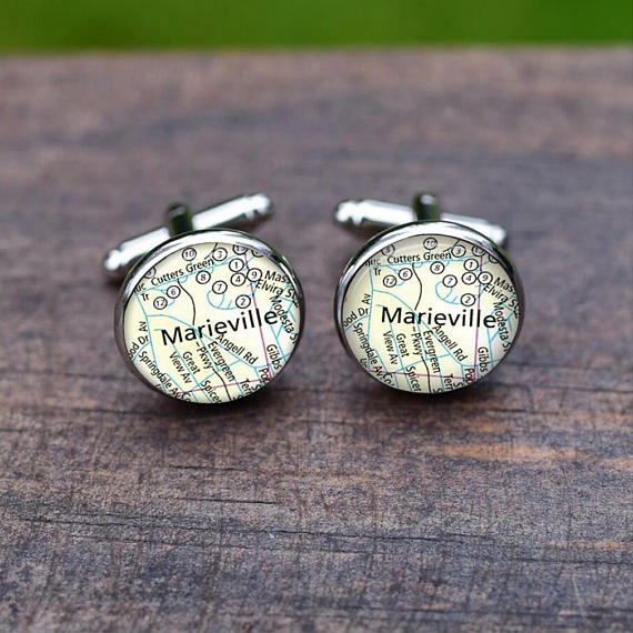 Simple Style Map Alloy Glass Plating Unisex Cufflinks 1 Pair display picture 8