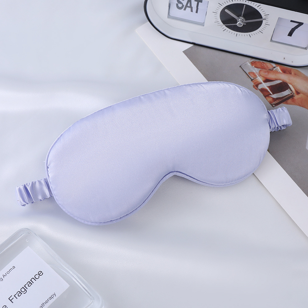 Máscara de Ojos de seda artificial de doble cara de seda de morera sombreado máscara de ojo del sueño logotipo impreso viajes al aire libre esencial en stock al por mayor