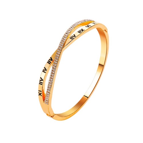 European and American Cross Roman Bracelet for Women Fashion Internet Celebrity Same Style Rhinestone Cross Bracelet Cross-border Hot Selling Handmade Jewelry Wholesale