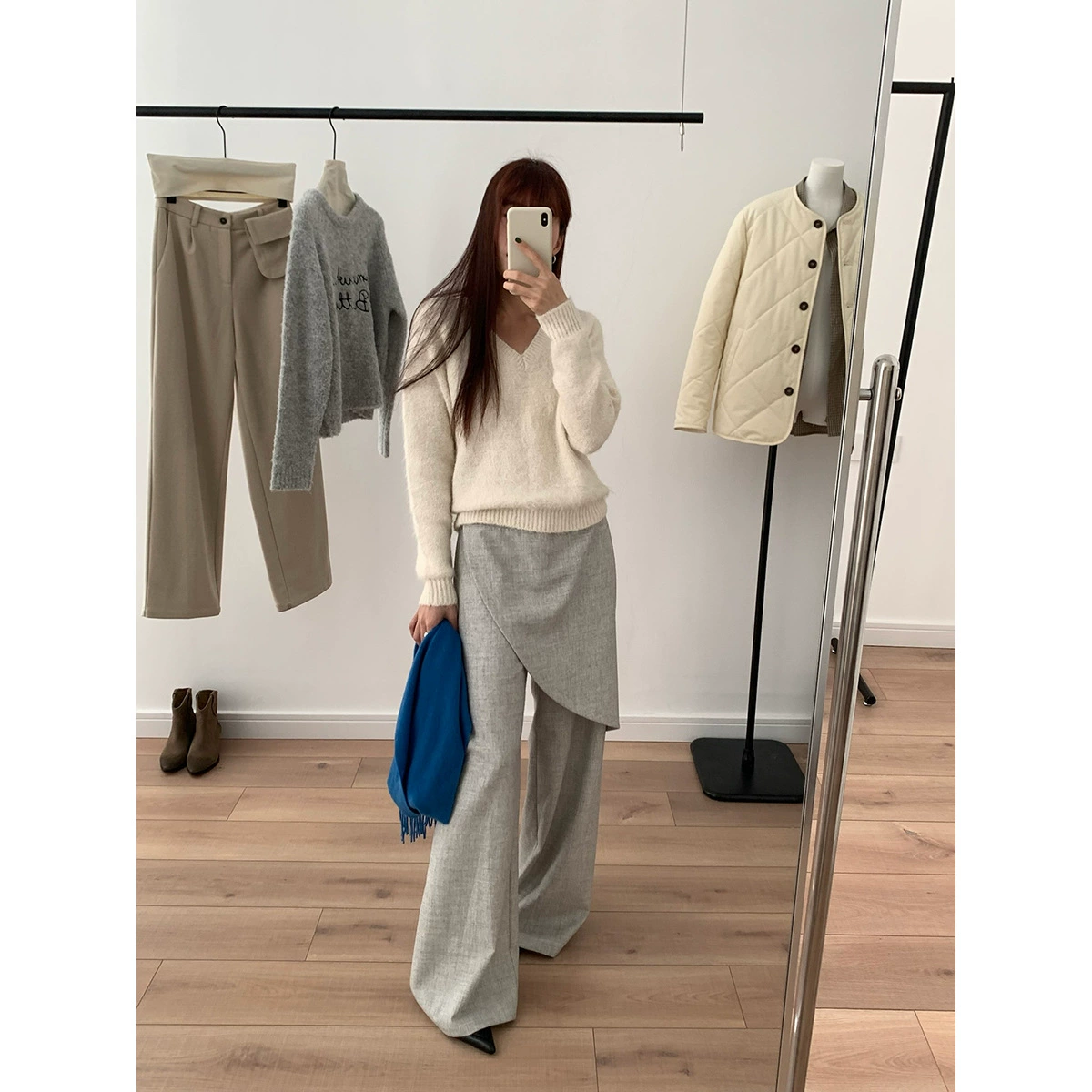 Yi En Oinbyin нерегулярные косые брюки с каркаса