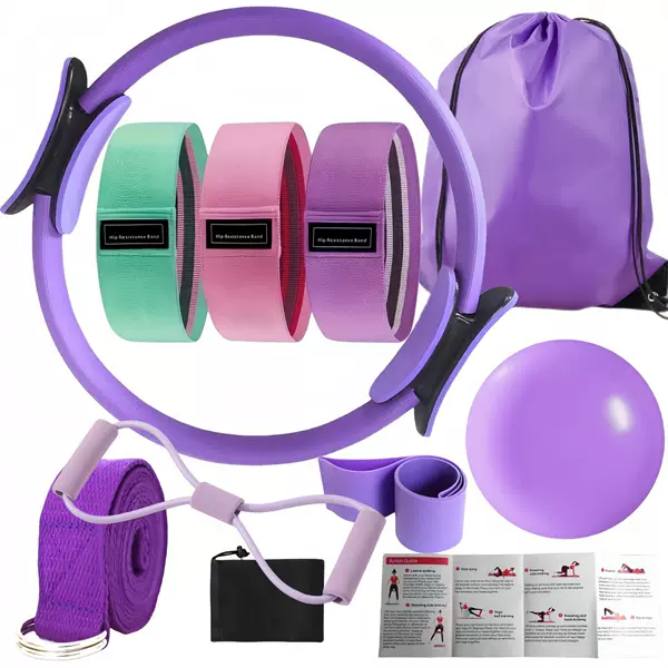 Cross-Border New Product Yoga Pilates Combination 10-Piece Set with Pilates Ring and Ball Hip Lift Belt 8-Shaped Resistance