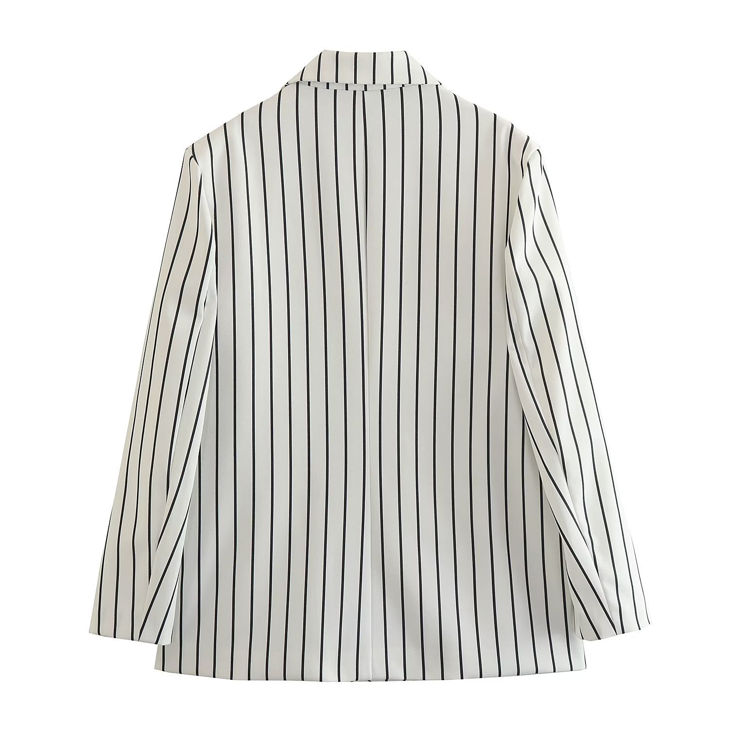 GraceChic, set di pantaloni larghi a gamba larga con tasche doppiopetto a righe da donna, primavera europea e americana_voghion.com