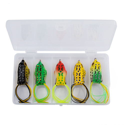 Lure Cross-border Hot Item Ray Frog Soft Bait Silicone Egg Frog Fish Bait Simulation Fake Bait Five-color Set (Color Optional) 