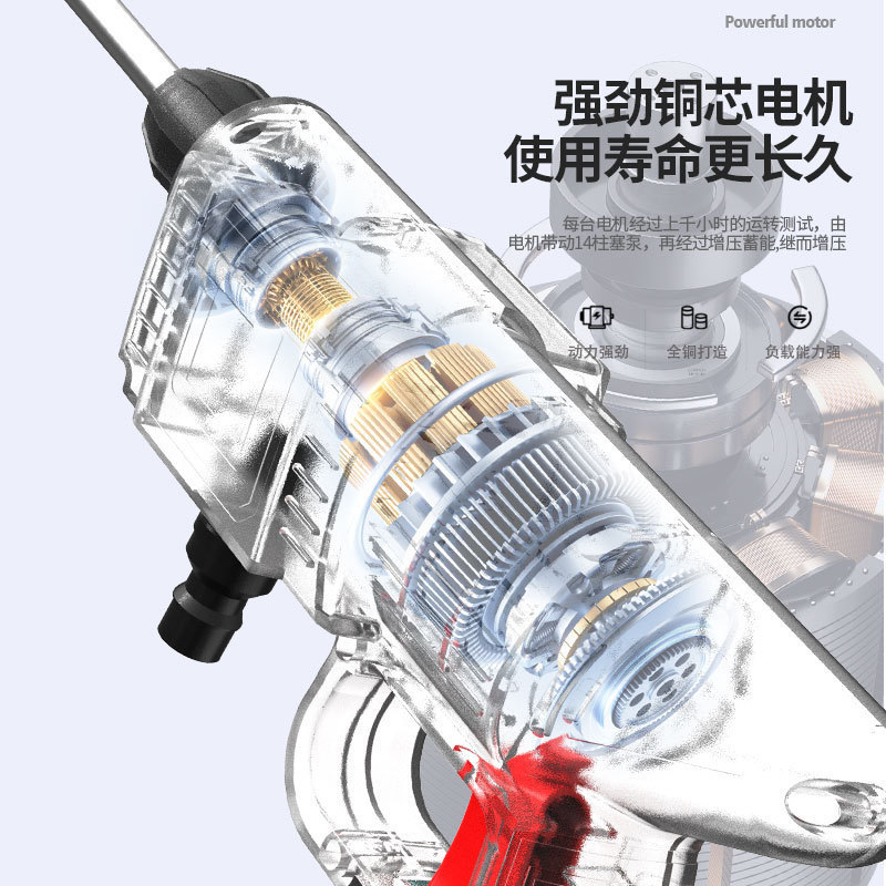 高圧水鉄砲、家庭用強力花散水加工品、新型ポータブル洗車水鉄砲、床洗浄水鉄砲|undefined