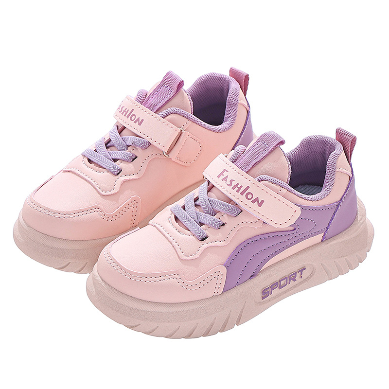 Zapatillas para niños, zapatos para niños, 2025, nueva primavera, cuero, zapatos deportivos de suela suave para niñas, zapatos casuales antideslizantes, todo fósforo