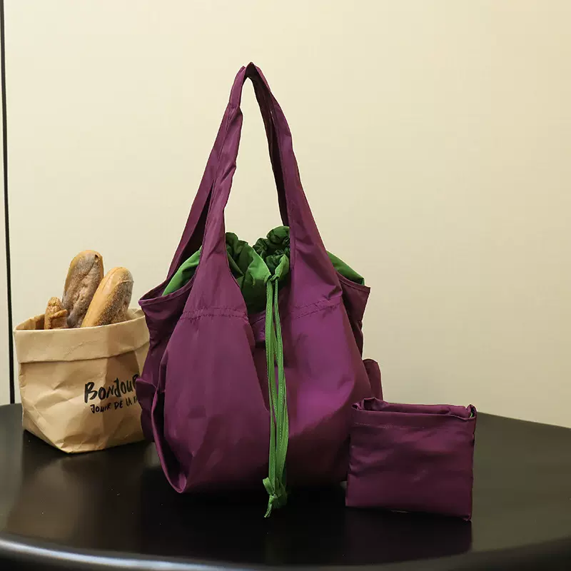 跨境折叠购物袋大容量收纳袋防水超市便捷手提托特包环保袋子批发