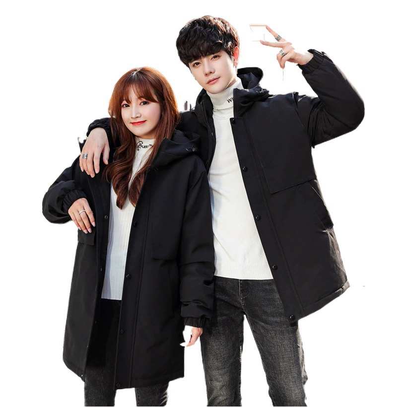 Осенне-зимняя одежда, мужская длинная утолщенная уличная повседневная модная молодежная студенческая модная зимняя теплая куртка с капюшоном