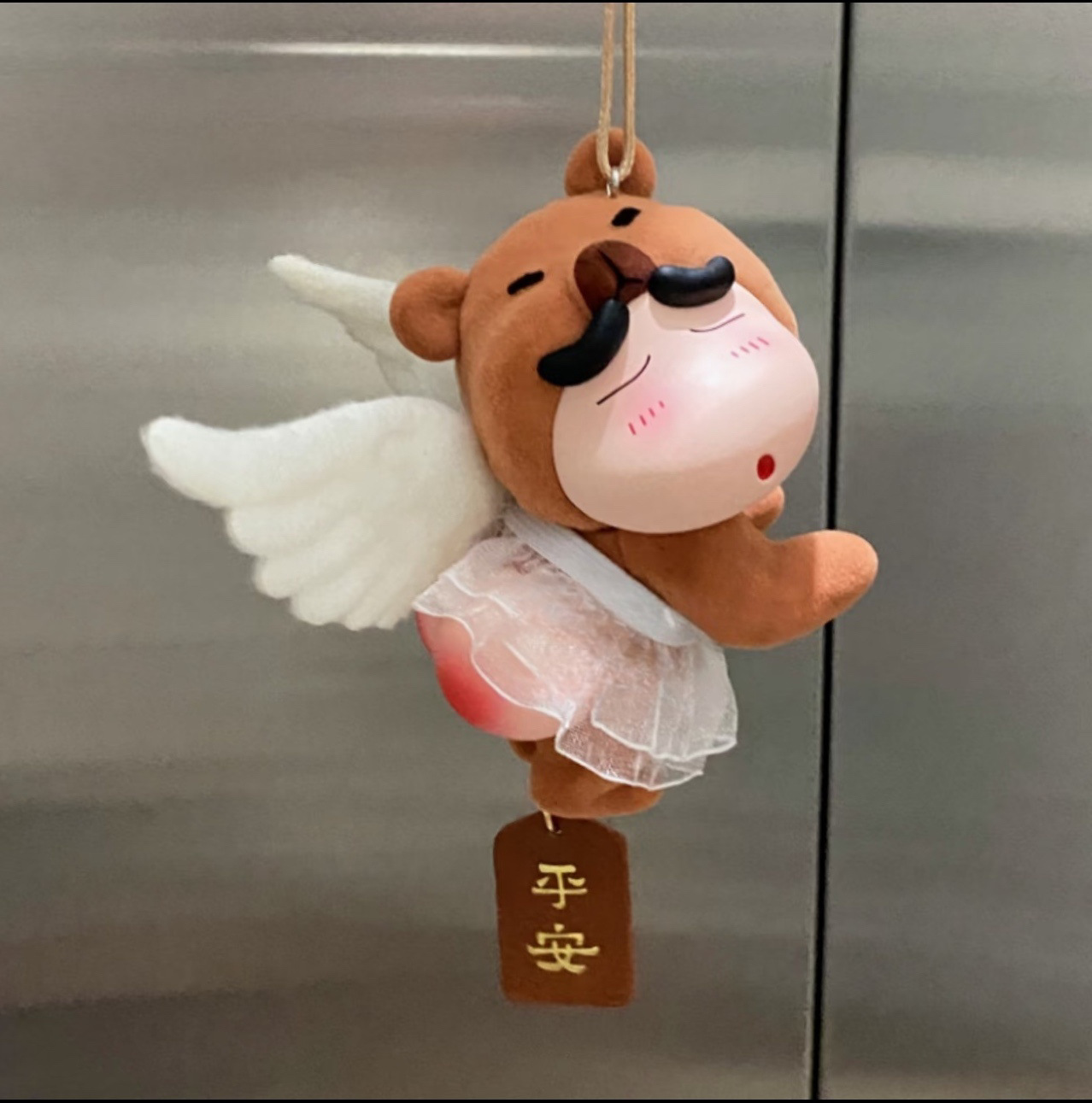 Crayon Shin-Chan Butt Bear Angel Shin-Chan with Wings Car Hanging Rearview Mirror Car Pendant Doll 2025 New Style