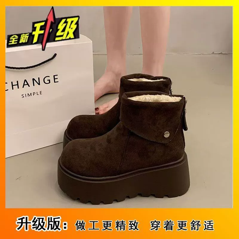 Platform winter boots, warm‑lined ankle boots, platform sole, sizes 35–40 (2024)