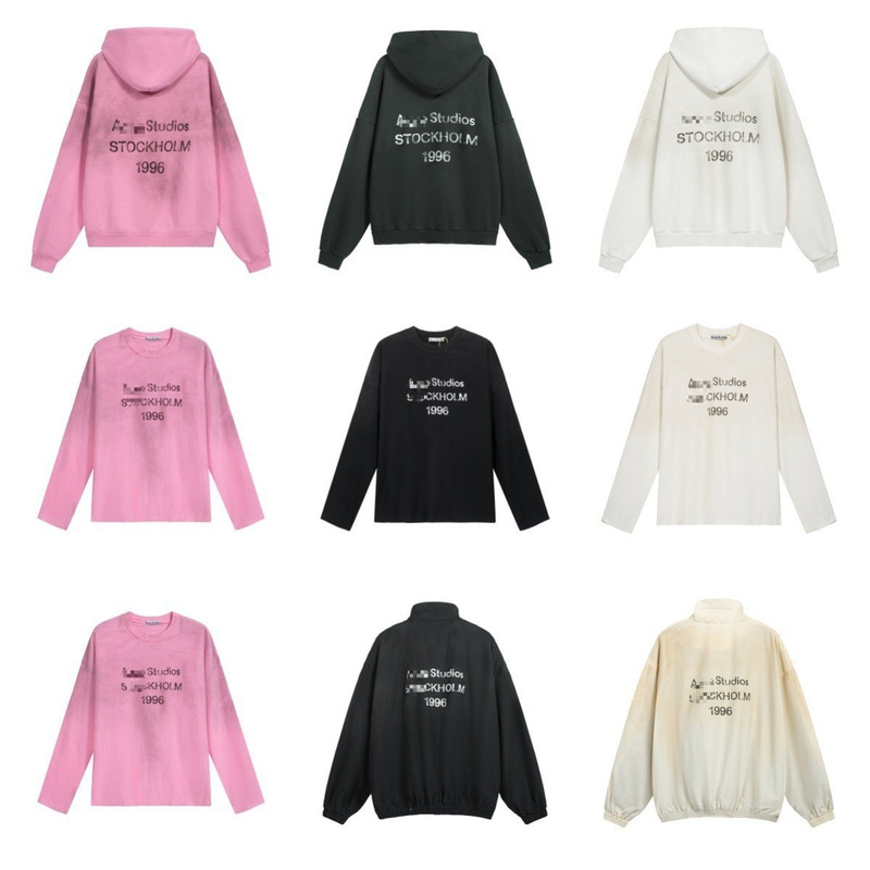 Cross-border three-label ready-to-ship AC distressed wash and faded color hooded long-sleeve sweatshirt with zipper