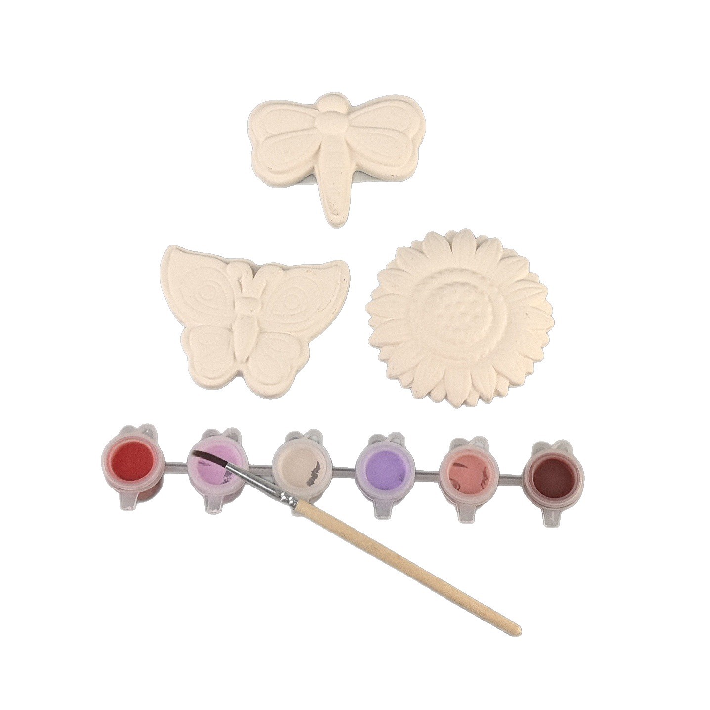 Creativo de bricolaje personalizado, cerámica en blanco, flor de mariposa, imán de nevera magnético, decoración, dibujos animados de forma especial creativos lindos