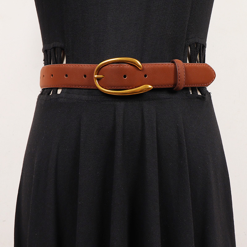 Autumn and Winter New Women's Suede Belt Suede Two-layer Leather Belt Tight Waist with Woolen Coat Down Jacket