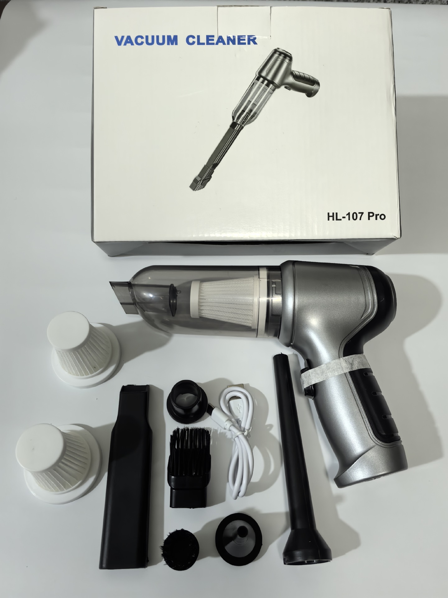 Aspiradora inalámbrica transfronteriza - Soplador de polvo sin escobillas de alta potencia, dual uso (coche y hogar), limpia grietas de puertas, ventanas y sofás