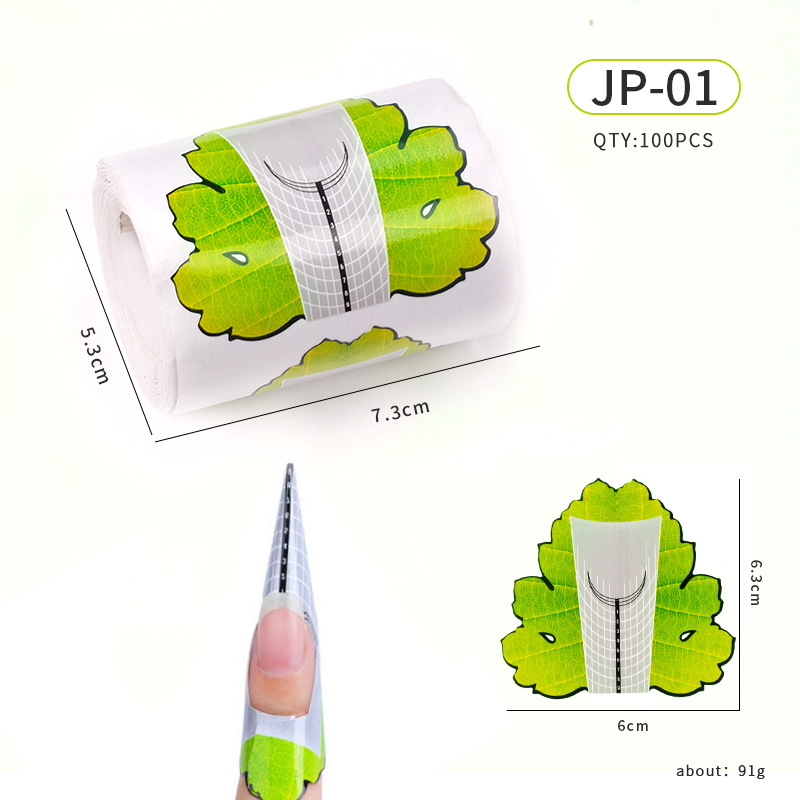 Soporte de papel de uñas de herradura extensión de fototerapia de cristal herramienta de uñas arte de uñas mariposa mosca titular de dedo rectangular 100 unids/rollo