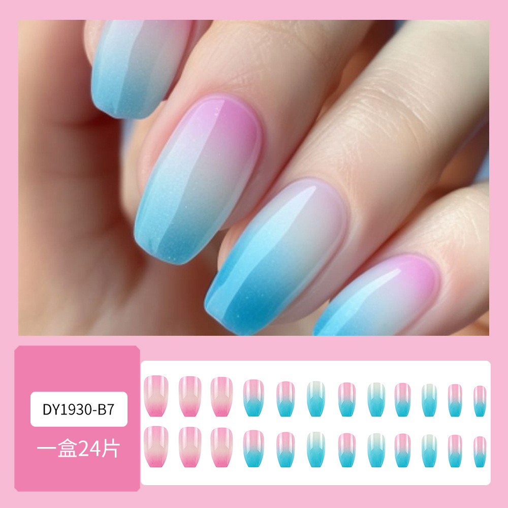 Pegatinas de uñas con degradado rosa-azul estilo chica sexy, parches de uñas dulces y geniales estilo ballet, pegatinas de uñas portátiles superventas transfronterizas. image 3