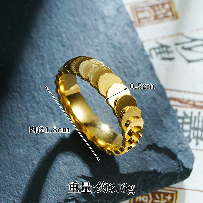 Nuevo anillo de oro de arena vietnamita, anillo de escamas de pez, anillo de pareja, joyería al por mayor, cobre chapado en oro