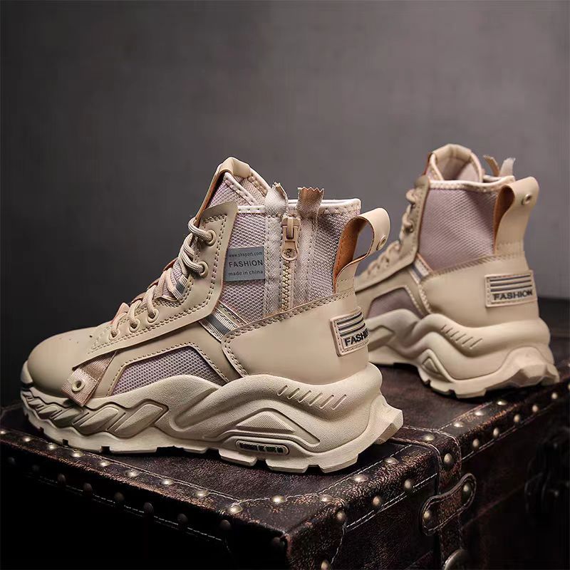 Martin botas zapatos de hombre invierno alto estilo británico botas de herramienta retro suela gruesa impermeable al aire libre botas de montaña desértico