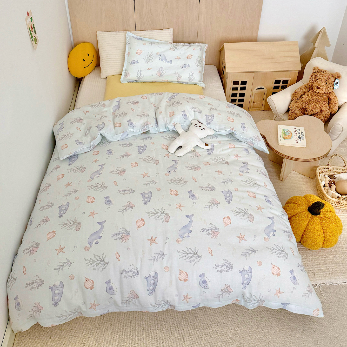 Kit de kindergarten de hilo de doble capa de algodón puro 100 para niños y bebés, agradable para la piel y transpirable 2025 nuevo estilo