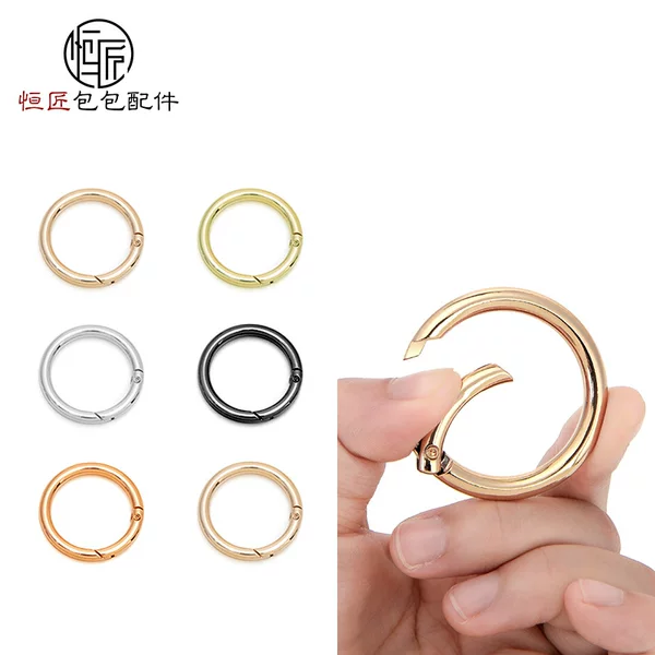 Bag Accessories Round Ring Buckle Repair Metal Buckle Opening Spring Ring Key Ring Hook Hardware Accessories Metal Buckle