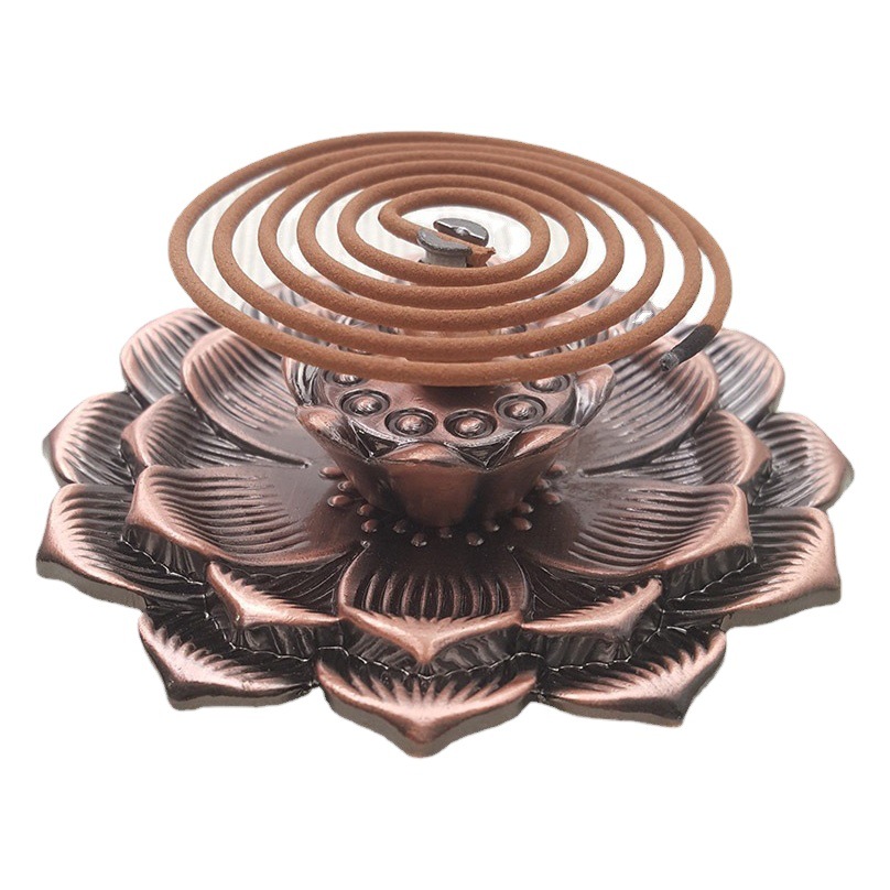 Alloy porous lotus incense holder Zen thread incense holder household tea set accessories sandalwood burner incense tray