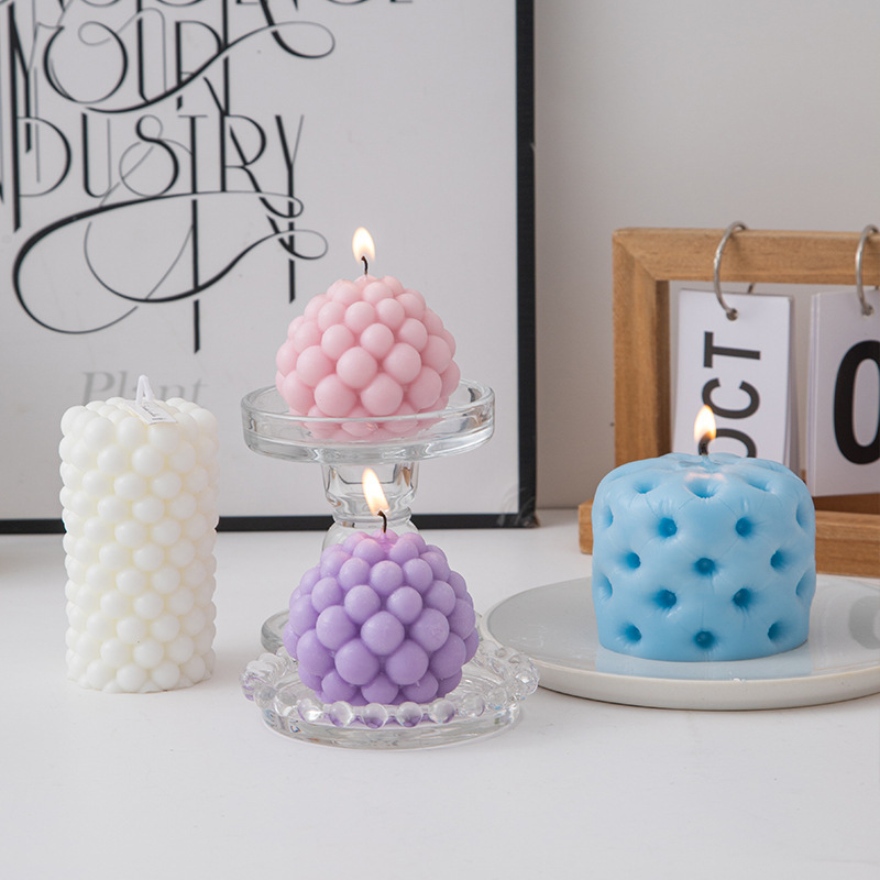 Creative Geometric Cylinder Scented Candle DIY Home Festival Decor Atmosphere Aroma Shaped Candle Ornament Set