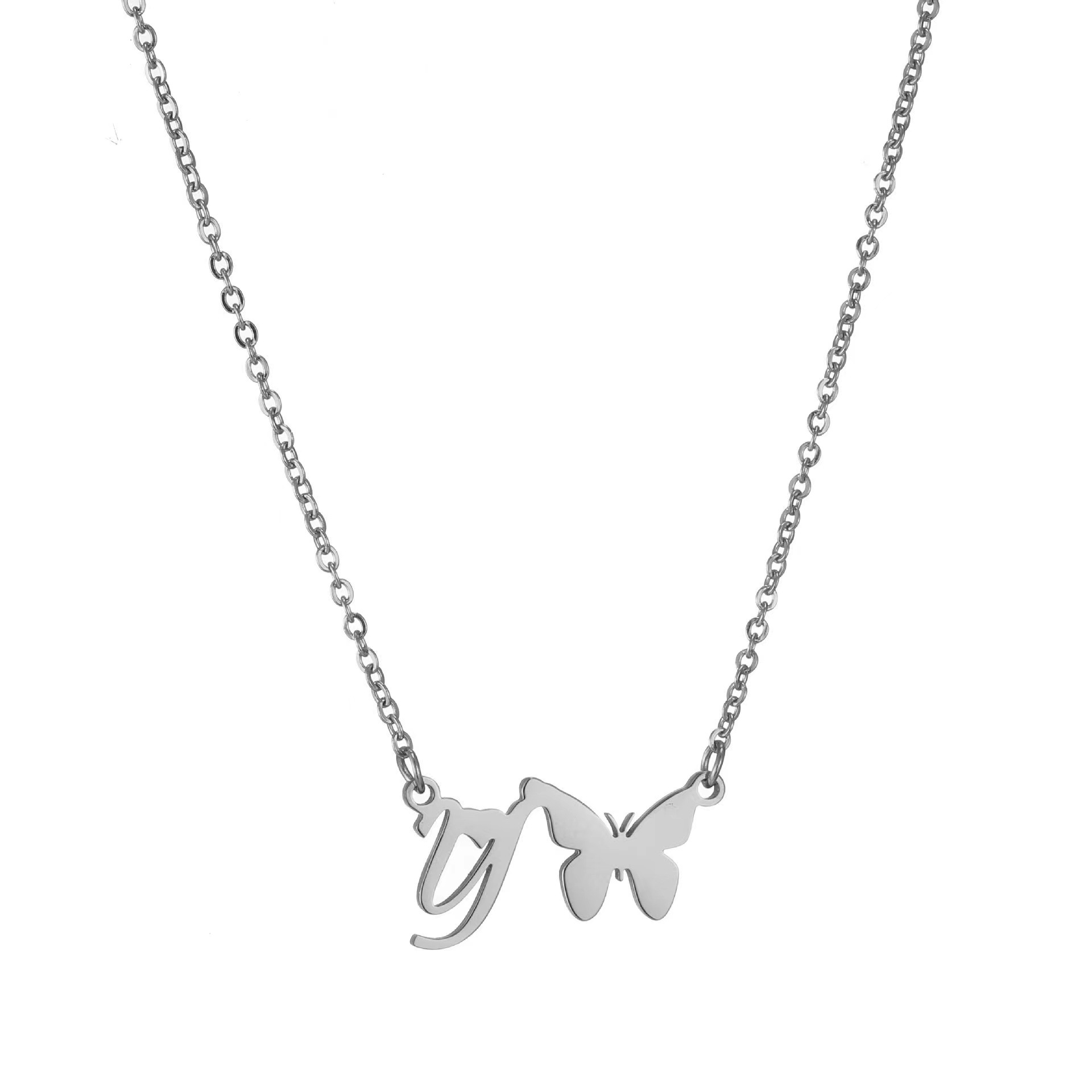 Simple Style Butterfly Stainless Steel Titanium Steel Polishing Unisex Pendant Necklace display picture 2