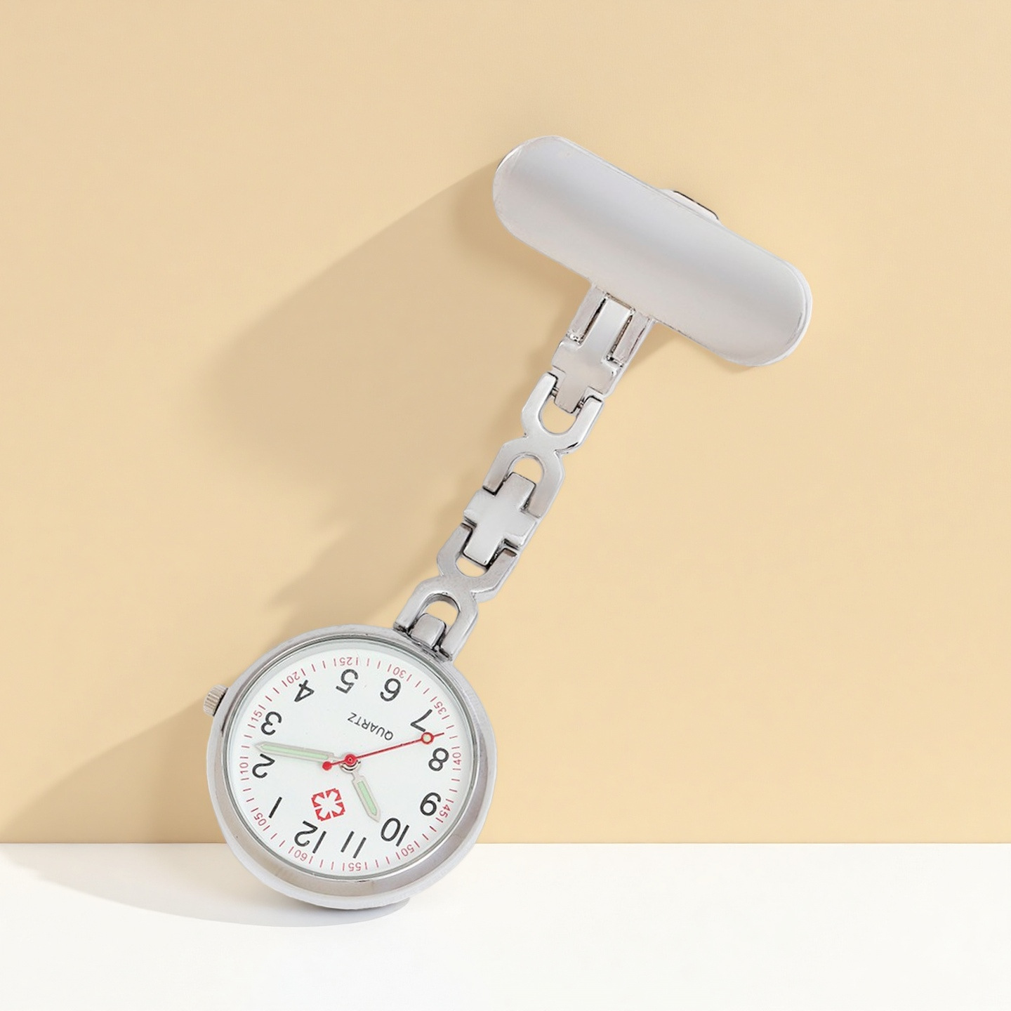 Clip-On Nurse Watch with Engraved Horizontal Plate Nurse Watch Large Dial Nurse Clip Watch Laser Word Student Exam Watch Pocket Watch