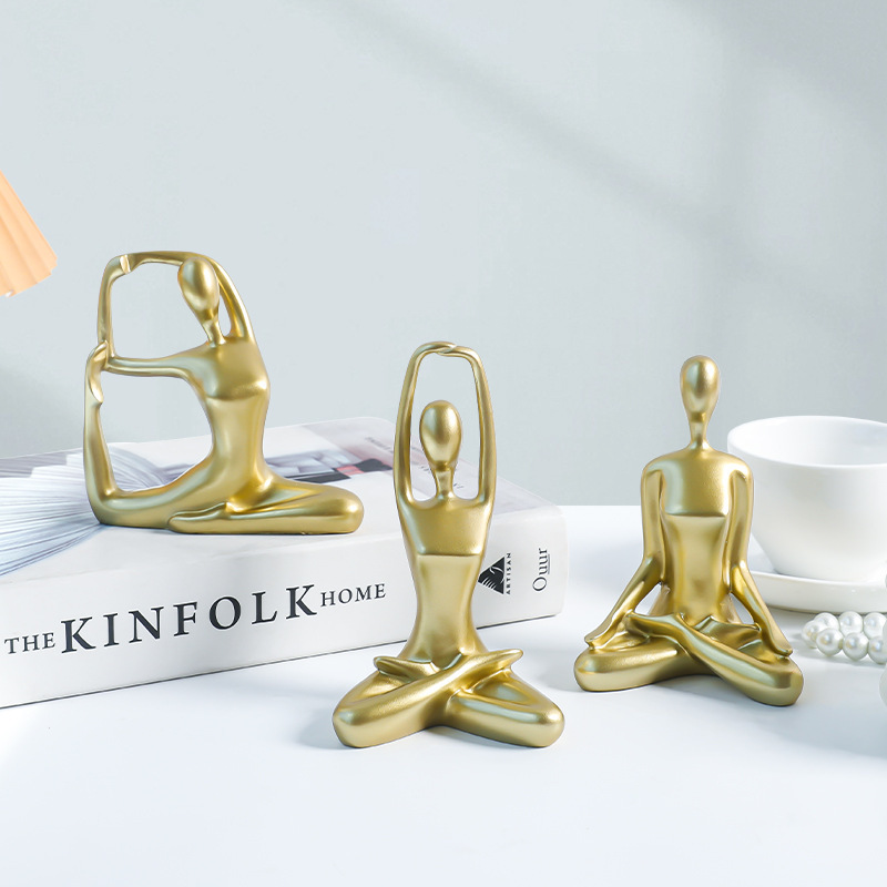 Light luxury yoga dancing sports figure three-piece set decoration model bedroom living room study Hotel beauty furnishings