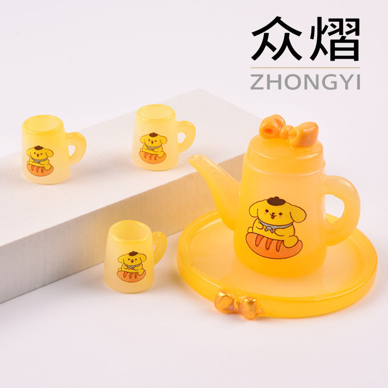 创意仿真三丽鸥茶壶系列套装 diy盲袋配件儿童玩具过家家桌面摆件|undefined