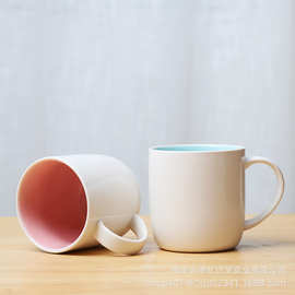 简约纯色陶瓷马克杯批发咖啡水杯牛奶杯公司广告礼品杯子印制logo