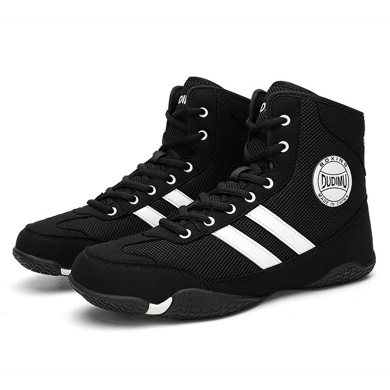 Профессиональные боксерские борцовские кроссовки средней высоты, дышащие, удобные для студентов, с нескользящей махровой подошвой, практичные для взрослых